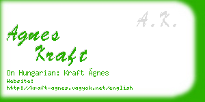 agnes kraft business card
